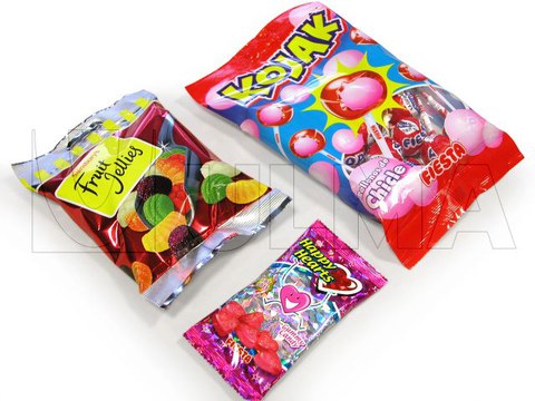 Conditionnement de sucreries en sachet vertical avec eurolock