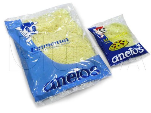 Emballage de fromage râpé en sachet sous atmosphère modifiée (MAP) sur une ensacheuse verticale (VFFS)