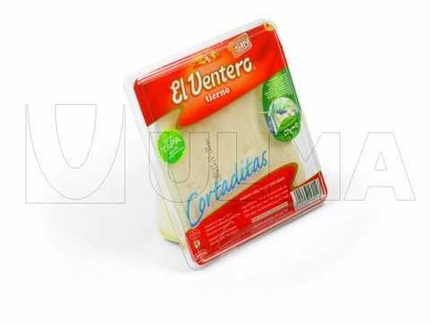 Conditionnement de fromage sous atmosphère modifiée (MAP) avec film rigide.