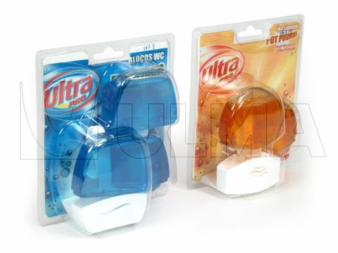 Freshener packaging in plastic-plastic blister thermoforming