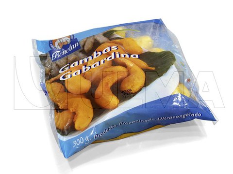 Crevettes pannées emballées sur une ensacheuse verticale (vffs)