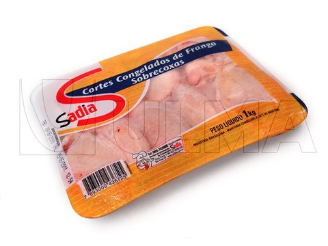 Conditionnement de cuisses de poulet congelées en flow pack (hffs) avec film rétractable (SES®)