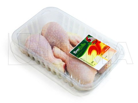 Cuisses de poulet conditionnées en barquette operculée