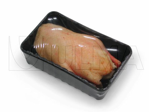 Emballage flow pack de canard en barquette sous atmosphère modifiée (MAP)