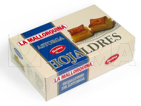 Emballage flow pack (hffs) de pâtisseries La Mallorquina avec film rétractable