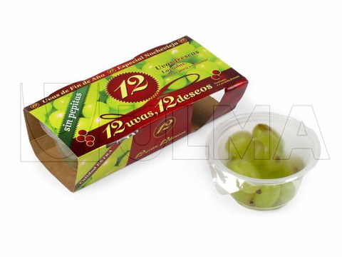 Conditionnement de 12 raisins en barquettes rigides sous atmosphère modifiée (MAP)