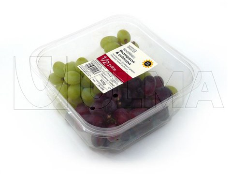 Conditionnement de raisins en barquette operculée avec un film perforé