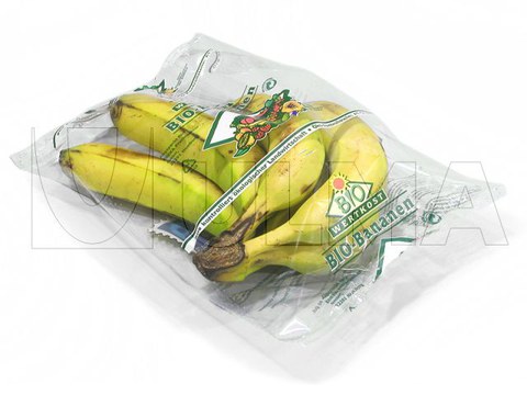 Bananes sans barquette emballées sur une enveloppeuse flow pack (hffs)