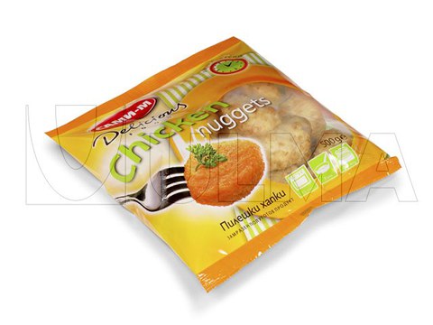 Conditionnement de nuggets de poulet sur une ensacheuse verticale (Vffs)