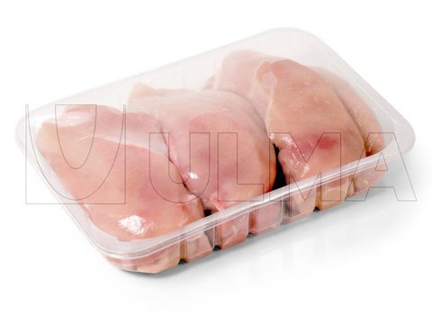 Emballage de filets de poulet en barquette operculée