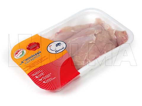 Emballage de poitrine de poulet en flow pack (hffs) avec film rétractable SES®