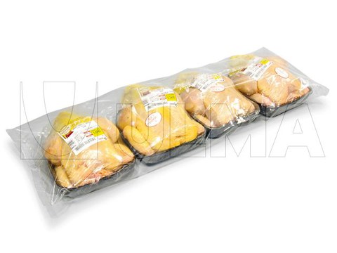 Conditionnement de poulets entiers groupés en flow pack (hffs) Masterbag