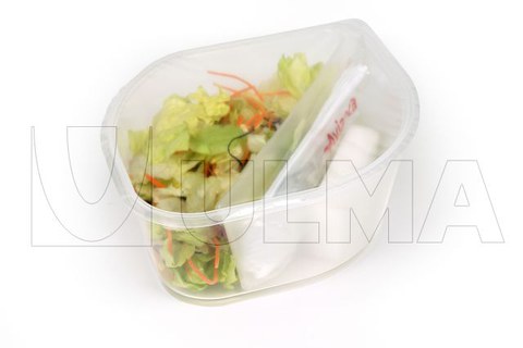 Ready-to-eat verpakking salade uit traysealer met harde tray en MAP