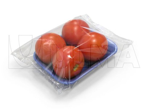 Tomaten verpakt in flow pack wrapper (HFFS) in trays