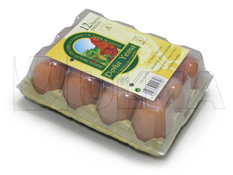 Eierdozen verpakt in Flowpack (HFFS)