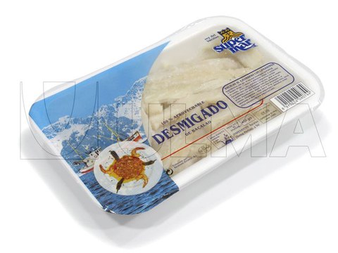 Gezouten kabeljauw verpakt met traysealer