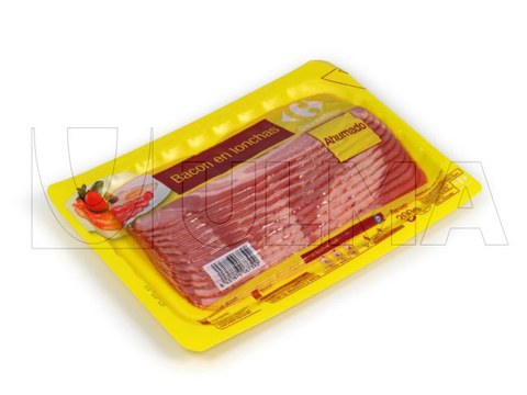 Bacon skinpverpakking met harde folie uit thermoformer