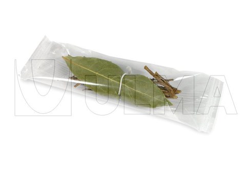 Aromatisch kruidenboeket verpakt in flow pack wrapper.
