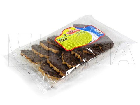 Chocoladekoekjes verpakt met flowpacker