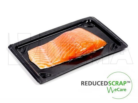 Verse zalm in skin verpakt met thermoformer