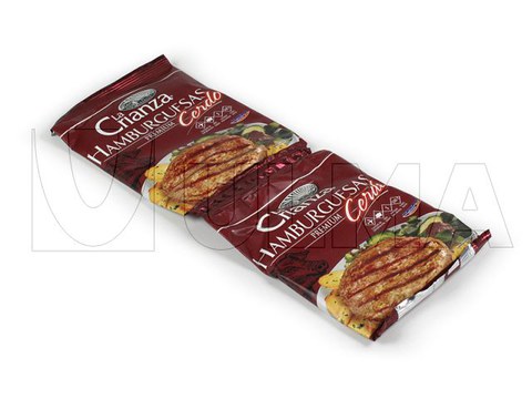 Bevroren burgers verpakt met flowpacker